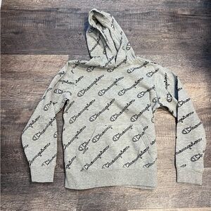 Champion Gray Logo Hoodie for kids